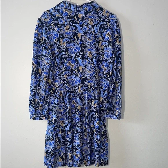 Jude Connally Dress Blue and Black Long Sleeve Patterned - Picture 4 of 4